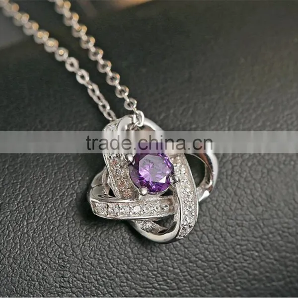 2017 New Fashion Hollow Flower CZ Pendant Necklace Jewelry Eternal Lucky Star Necklace photo-2