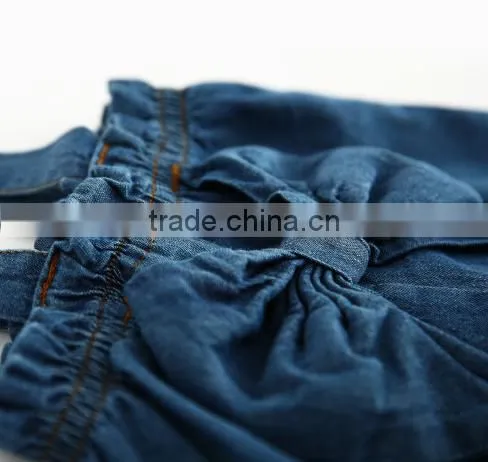 Suspender Denim Bowtie Shorts Diaper Bloomer Wholesale Baby Clothes Shorts photo-4
