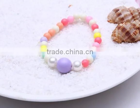 Zm35070a Cute Girl Fashion Bead Necklace Set Children Plastic Bracelet Accessory photo-4