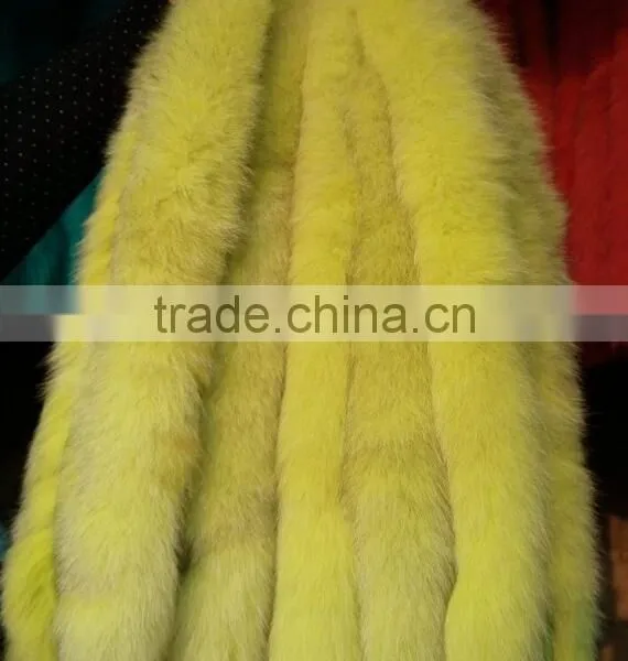 BBG-H-24 Popular Professional Real Fox Fur Trimming Strip Detachable Cheap Fox Fur Collar Hood photo-3