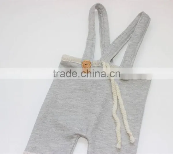 Baby Bodysuit Baby Suspenders Soft Plain Baby Rompers photo-2