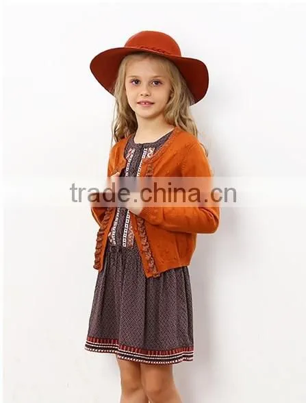 Fall Boutique Girl Clothing Vintage Long Sleeve 100% Cotton Casual Girl Child Dress Custom High Quality photo-5