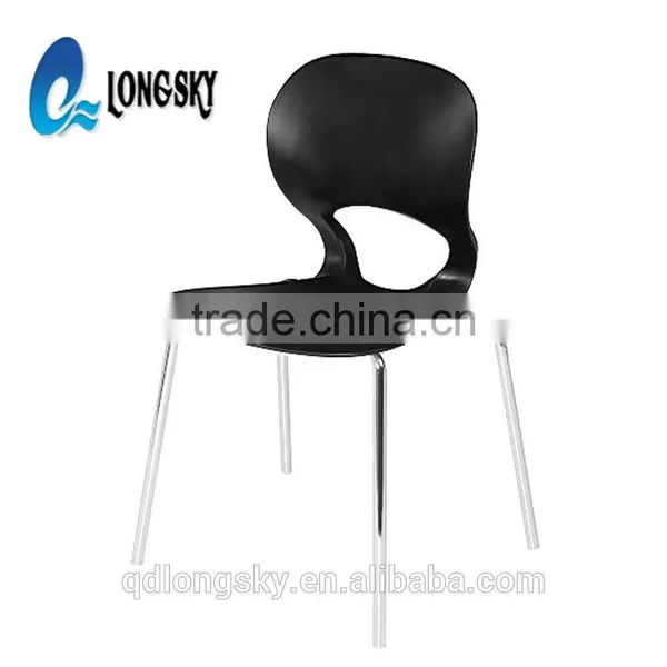LS-4029 Popular Plastic Stackable Armless Chairs Best Price Top Supplier Wholesale Plastic Chairs With Steel Legs photo-3