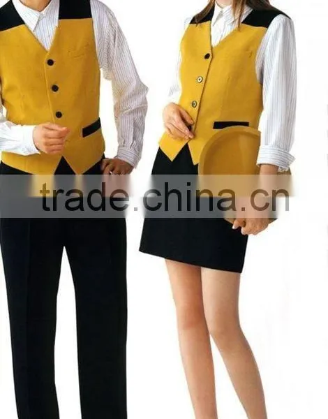Restaurant Unisex Uniform Black Vest photo-4
