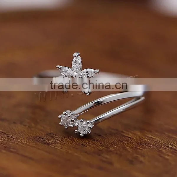 Cubic Zirconia Sterling Silver Flower Fashion Ring Finger Rings Photos Fashion Couples Finger Ring