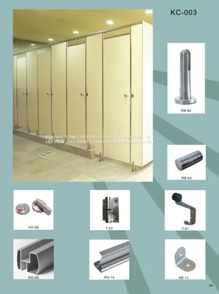 Stainless Steel Accessories HPL Toilet Cubicle Partition