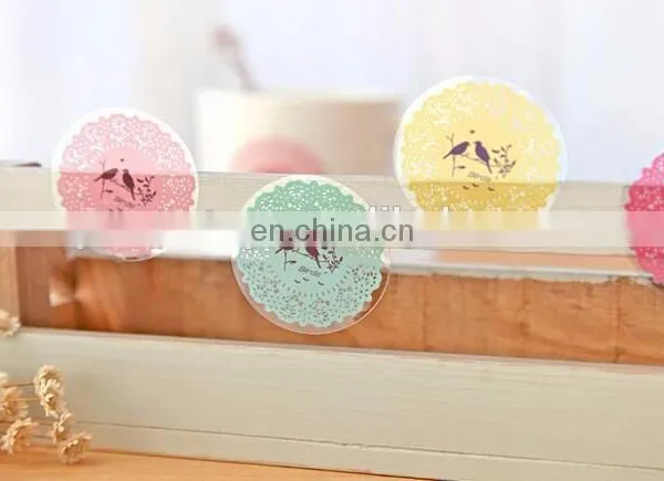5Color Available Round Lace Gift Box/Bag Label Baking Bag Sealing Sticker Baby Shower Gift Decoration Craft Packing DIY Material photo-5