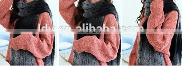Woolen Knitting Colorful Long Scarf Trending Scarves Women Winter Popular Warmer Fashion Scarves photo-3