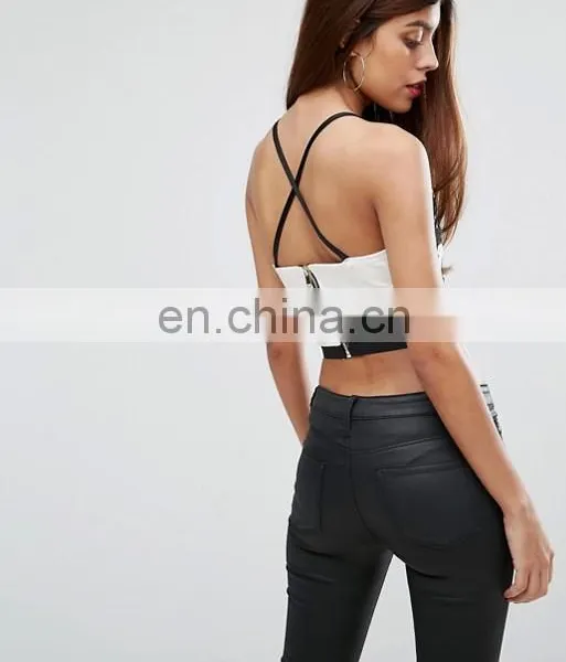 Trending New Fashion Sexy Girls Top Design, Kendall and Kylie Paneled Long Sleeve Crop Top With Black or White Lace photo-4
