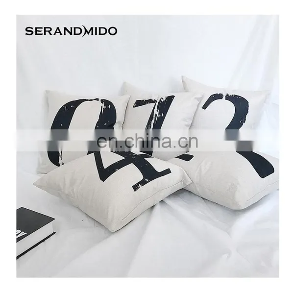 Cute Words Square 100% Polyester Custom Extra Large Linen Cushion Covers photo-3