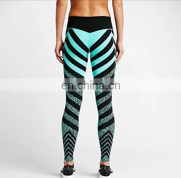 Yihao 2016 Ladies Custom Sports Gym Trade Tight Print Contrast Yoga Legging Womens Tights Fitness Tights Womens Pants 2016 New photo-2