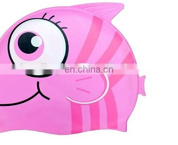 Silicone Fish Cartoon Swimming Caps for Kids photo-2