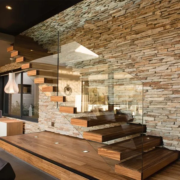 Indoor Hidden Keel Floating Stair With Tempered Glass Railing photo-5