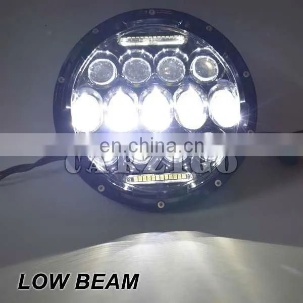 New Cheap Price Auto 75w 12v C Ree Lo/Hi Beam Round Headlight Housing Assembly h4 7" Led Driving Lights for Cars Motorcycles photo-3
