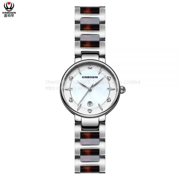 XINBOQIN Dropshipping Custom Wholesale Fashion Lady Simple Design Quartz Brand Name Water Resistant Acetate Watch photo-2