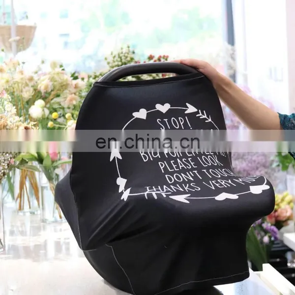 Preemie No Touching Sign Stretchy Baby Car Seat Cover Shopping Cart Grocery Trolley Cover Privacy Nursing Cover Carseat Canopy photo-5