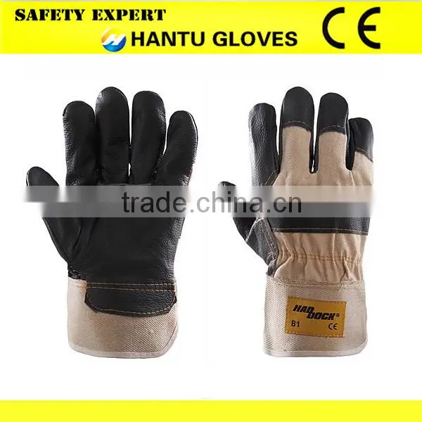 Top Quality Full Palm EN388 Leather Work Glove Safety Glove photo-4