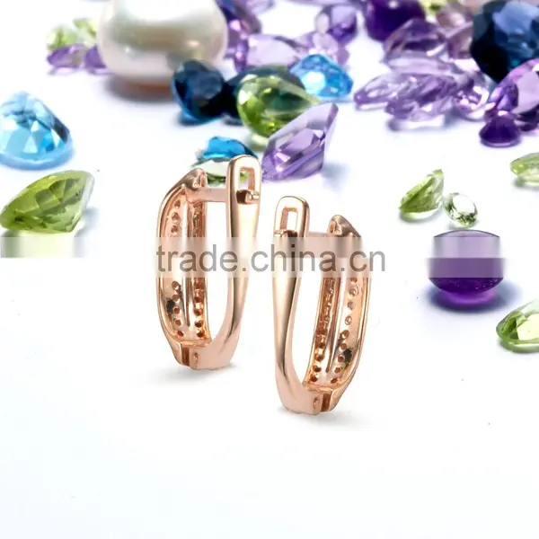 14K Rose Gold Earring With Diamonds photo-4