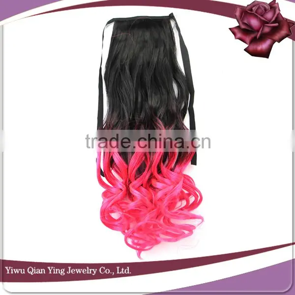 Two Tone Synthetic Curly Hair Band Ponytail photo-3