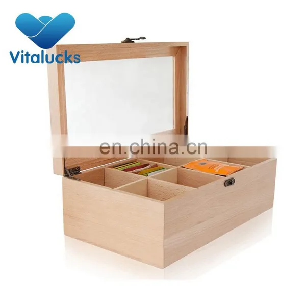 Hot Sale Customized Unfinished Hinge Lid Acrylic Lid Wooden Box photo-4