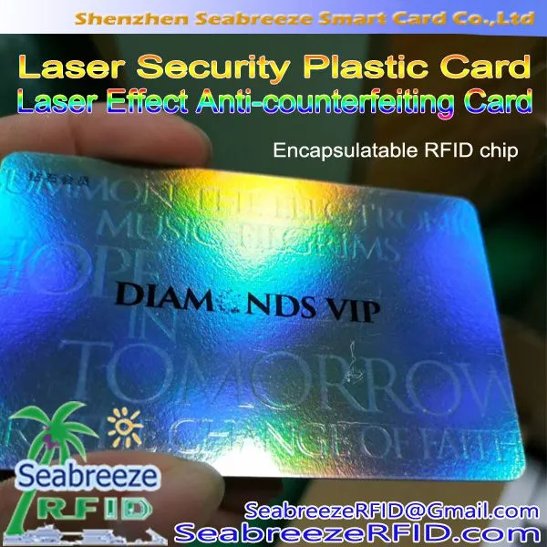 RFID Laser Card, Laser Effect Anti-counterfeiting Card, Laser Security Plastic Card