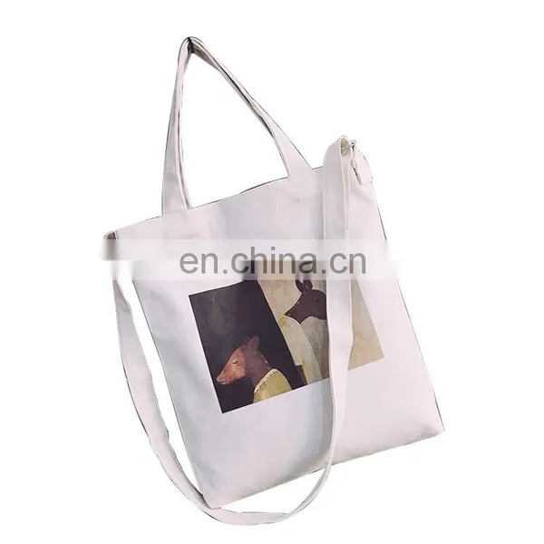 Eco Friendly Reusable Cotton Tote Bag Custom Logo Printed Tote Fabric Shopping Bag for Women photo-2
