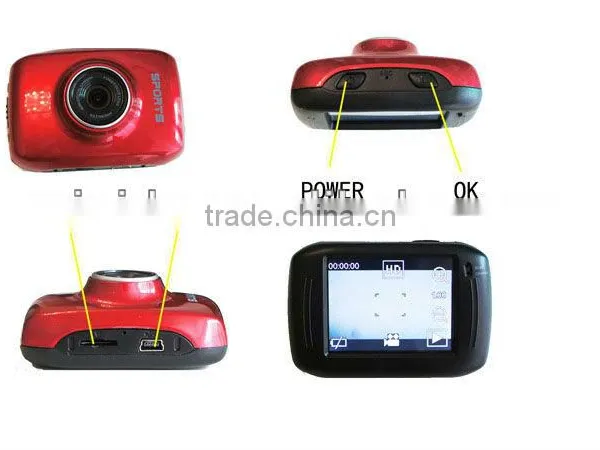 60fps hd 720p Mini dv Sports Waterproof Camera With 2.0inch Touch Screen photo-3
