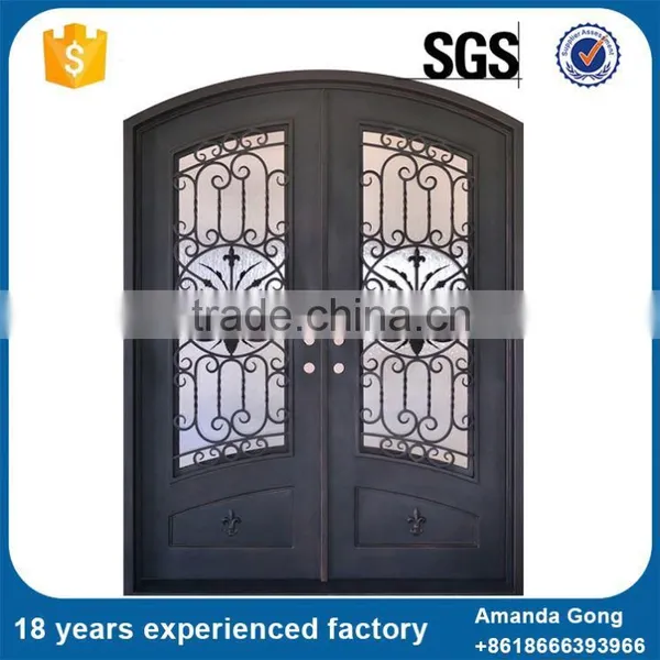 Best Selling And Wrought Iron Works Wood Entry Doors photo-4