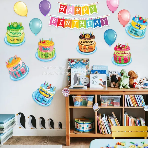 Happy Birthday Bulletin Board Set, 20 Pieces, Bulletin Board Decorations, Birthday Board Classroom, Birthday Bulletin Board Decorations, Classroom Birthday, Classroom Decorations, Birthday Boards