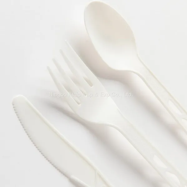 Food Grade CPLA Disposable Knife Spoon Fork Biodegradable Cutlery And Set (400/Case) photo-3