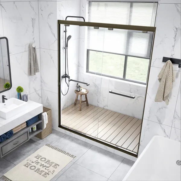 Modern Bathroom Simple Shower Glass Cabin Bath Portable Steam Handle Glass Door Pull Hand Sliding Shower Rooms photo-2