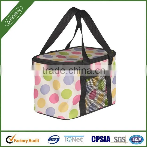  China insulating cute dotted insulated folding cooler bag,folding cooler bag