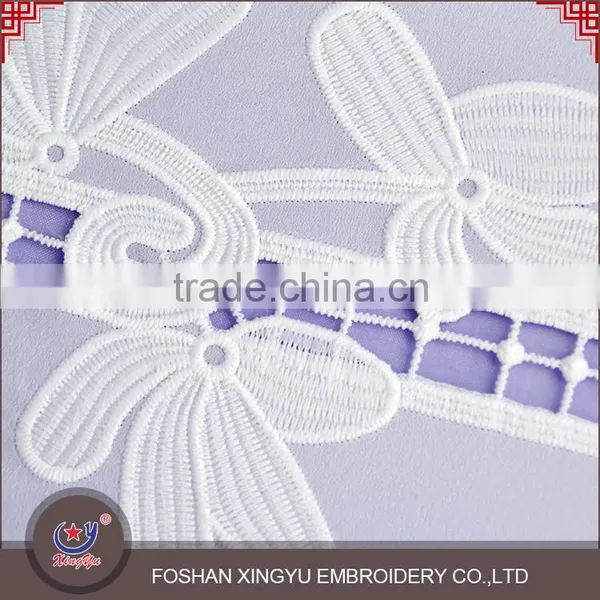 New Arrival 125-130cm Chemical Lace Embroidery Fabric in White for Women Wedding Dress With a Light Texture Supplier's Choice photo-5
