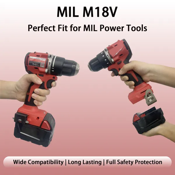 Cordless Impact Hammer Power Drill Driver Tools Replacement 18V Rechargeable Battery M18 Compatible MIL photo-4
