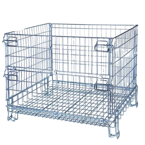 Factory Custom Wire Mesh Storage Cage Metal Heavy Duty Durable Stackable Supermarket Storage Cages Containers