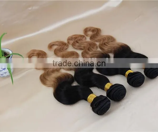 Grade 7a Ombre Brazilian Virgin Hair Packaging 100% Remy Human Hair Weave Two Tone Color Hair Bundles photo-3