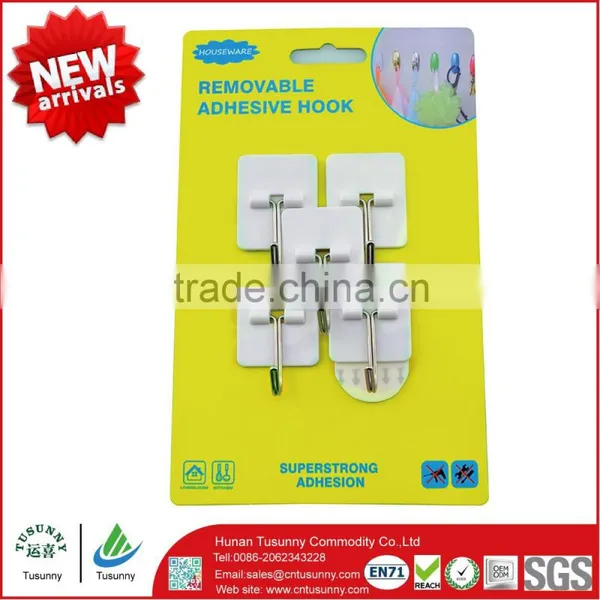 New design adhesive removable ceiling hook with removable adhesive tape