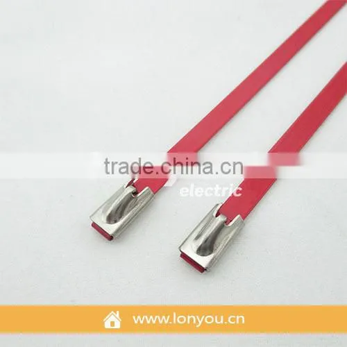 Coated Ball-Lock Stainless Steel Cable Ties 7.9MM Wide photo-2