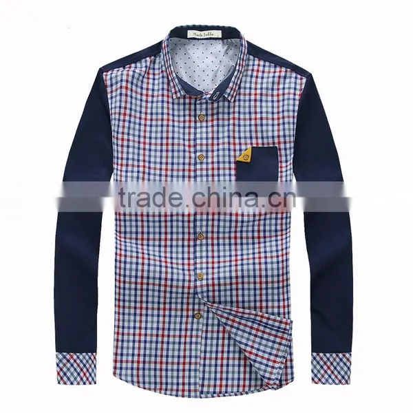 American Design Turn-down Collar Men Check Shirt photo-3