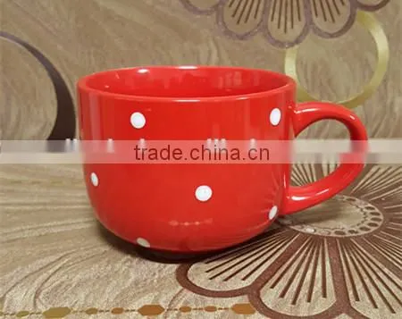 500 ML Thick White Stoneware Ceramic Soup Bowl With Handle Quality Choice photo-2