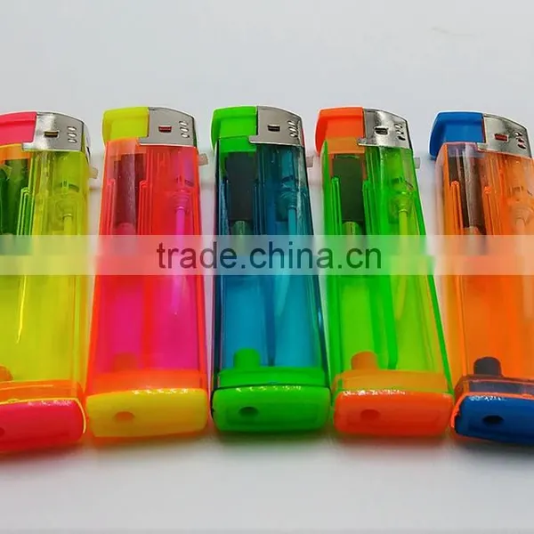 2016 Colored Transparent Gas Lighters Cigarette Electronic Lighter photo-3