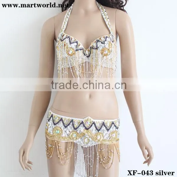 Silver Beaded and Sequined Carnival Costume (XF-043)