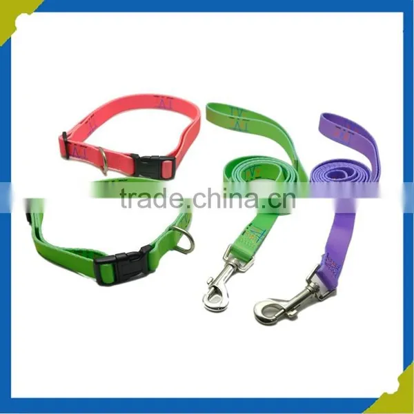 Manufacturer Customized Pet Collars Leashes Type Sublimation Polyester Webbing Dog Collar Leash