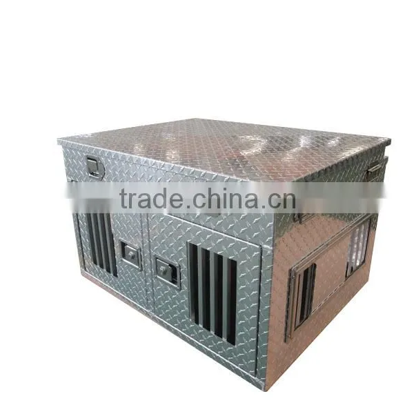 Double Compartment Aluminum Car Dog Box With Top Storage photo-4