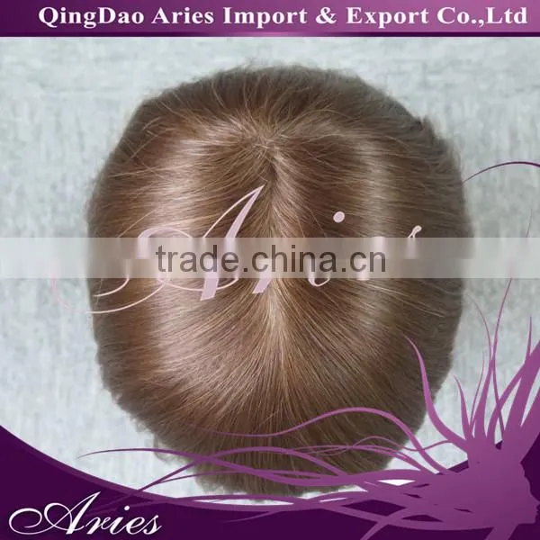 Customized French Lace Toupee, European Hair Texture Bleached Knots Hair System for Men