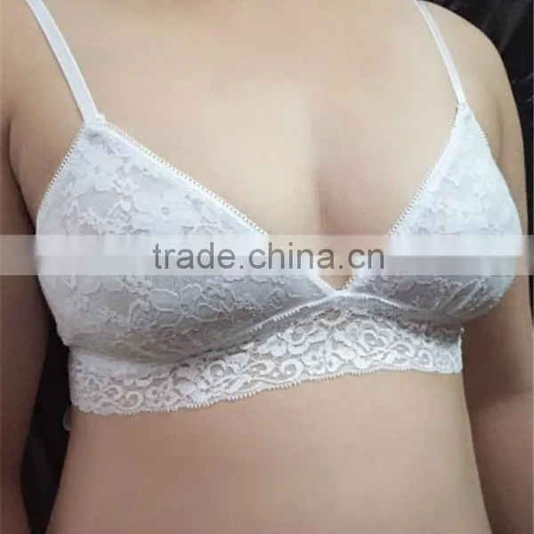 Handmade Lace Bra, White Lace Bralette, Delicate Mesh Bra,Soft Lace Triangle Bralette photo-2