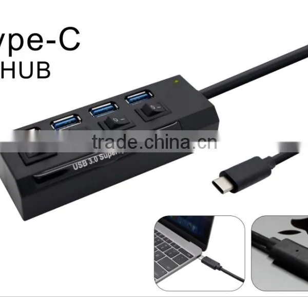USB 3.1 Type-C USB-C Hub Type-C USB3.1 Hub 7 Port USB 3.0 With Individual Switch and Indicator Light photo-3