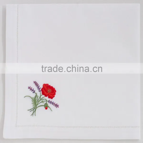 Hand Embroidery Napkin,hemstitch Napkin,linen Napkin photo-2