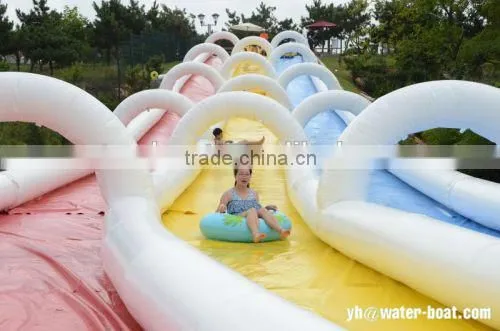2016 Hot Sale Extreme Inflatable Slip n Slide the City 3 Lanes Inflatable Water Slide photo-2