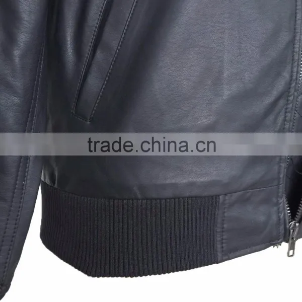 Modern Style High Quality Fashion Men PU Leather Jacket photo-6